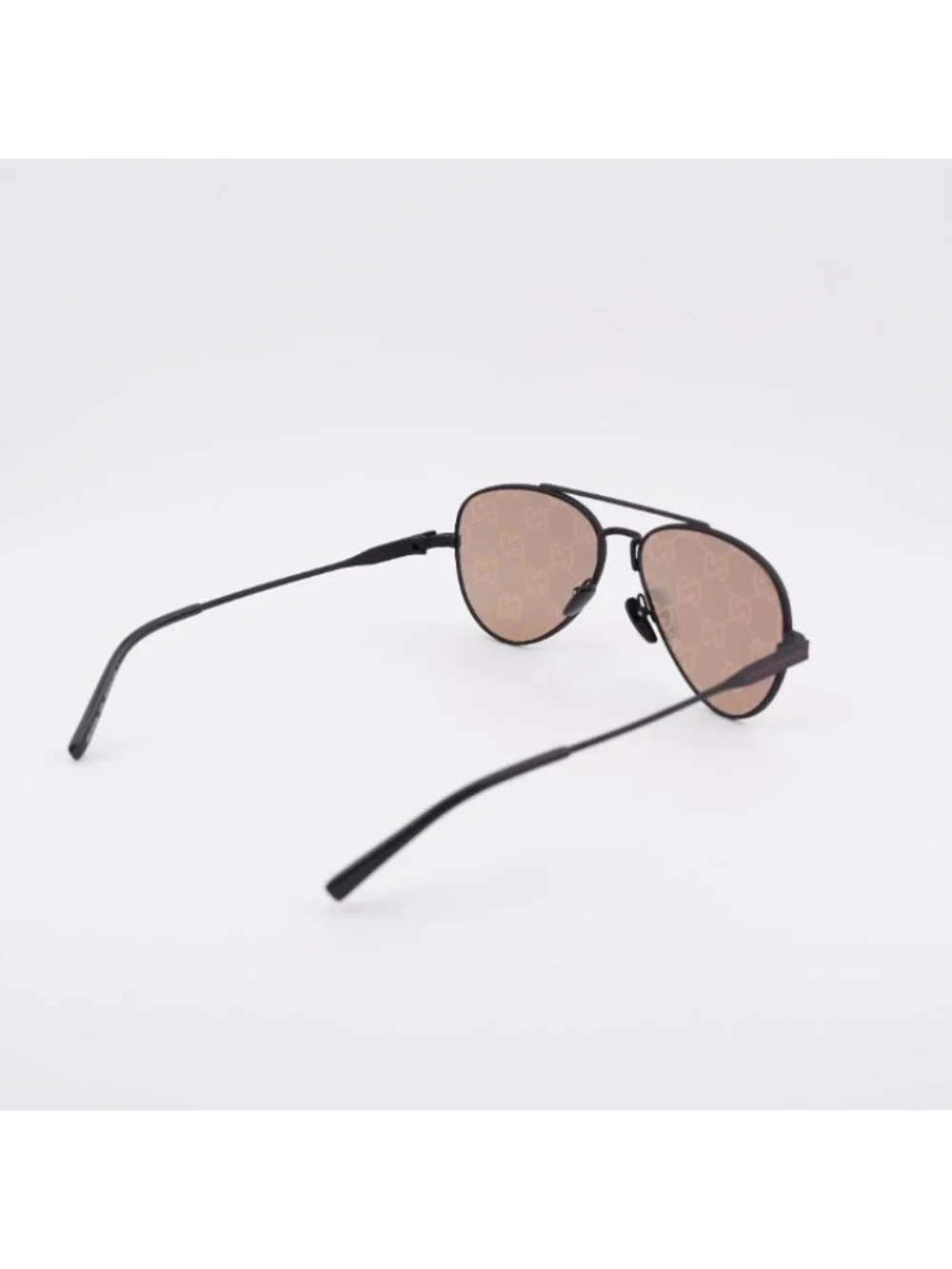 Gucci GG1874S 005 Sunglasses Black Aviator Frame, Orange Mirror with GG Pattern